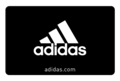 Adidas Gutschein: Adidas Logo mit drei schrägen Streifen und dem Schriftzug 'adidas' darunter