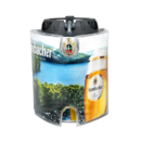 Krombacher IcePack Frische-Fässchen aus Kunststoff mit Seemotiv.