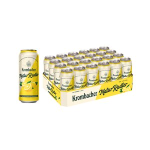 Krombacher NaturRadler Zitronengeschmack in 0,5-Liter-Dosen im 24er-Pack.