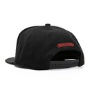 Schwarze Baseballkappe mit verstellbarem Verschluss und rotem Schriftzug 'ROLINCK' auf der Rückseite.