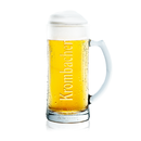 Krombacher Pils im exklusiven Seidel-Glas mit Logo-Gravur.