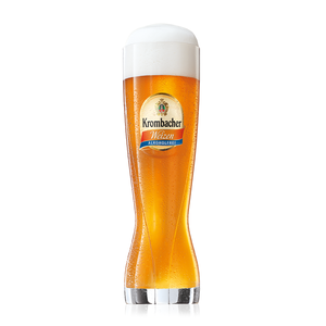 Weizen Genießerglas alkoholfrei 0,5l Hohes Krombacher Weizenglas Alkoholfrei mit Logo, in geschwungener Form.